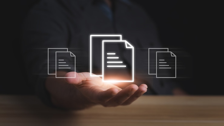 Photo document management system (dms), online documentation database. corporate business technology.
