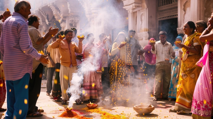 Photo document photo indian celebrate diwali festival