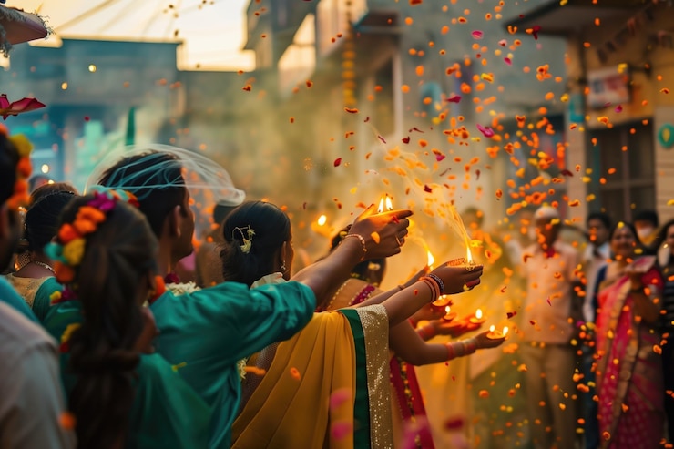 Photo document photo indian celebrate diwali festival