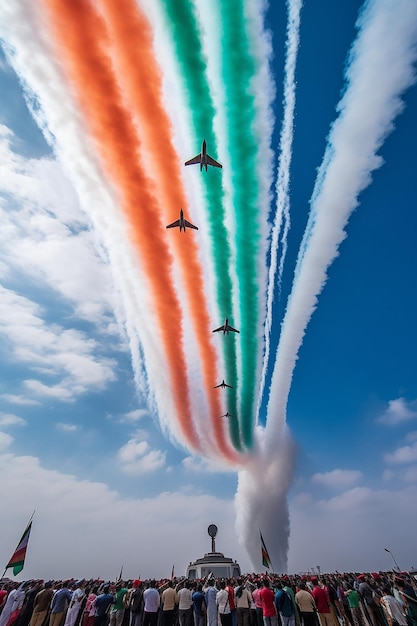 Documenteer de adembenemende luchtshow van de Indiase luchtmacht op de Dag van de Republiek.