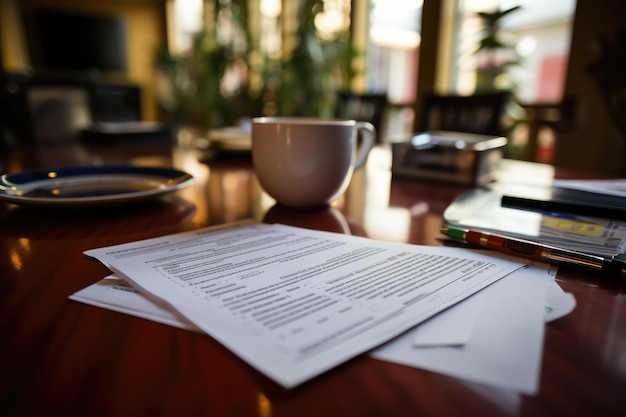 Photo documents on the table