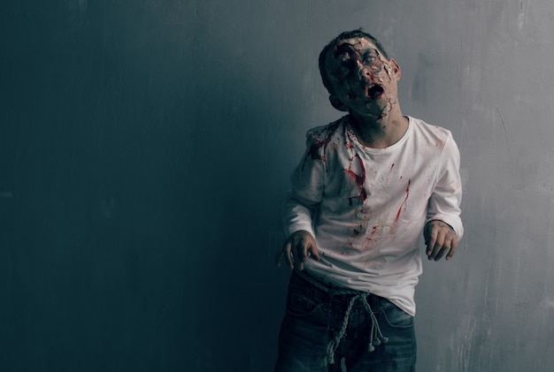 Dode jongen zombie. horror halloween-concept