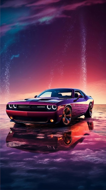 Premium AI Image | Dodge challenger in the ocean