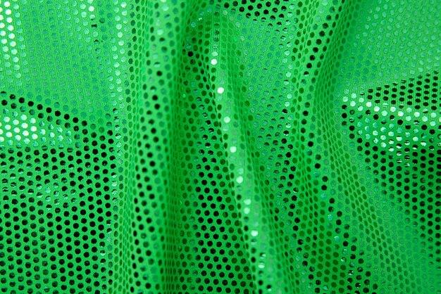 Doek groene disco close-up textuur achtergrond Kerst vakantie achtergrond