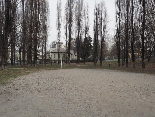 Doelpaal in voetbalveld