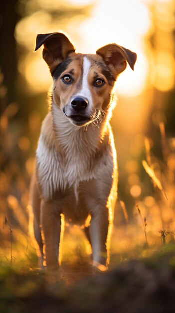 Foto dog-achtergrond en kopieerruimte