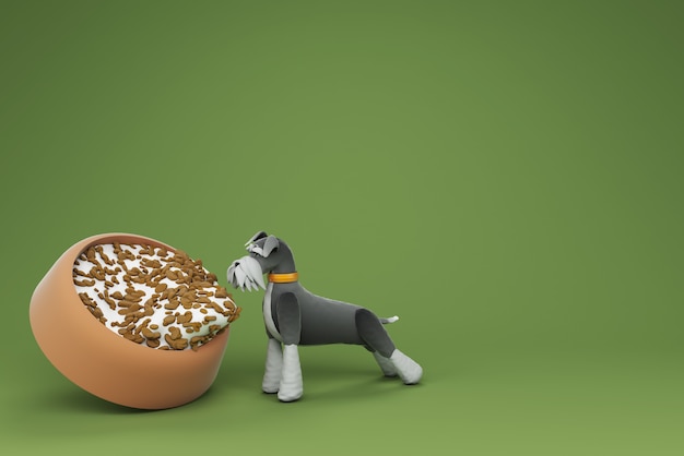 Dog activity 3d illustration