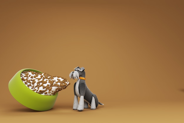 Dog activity 3d illustration