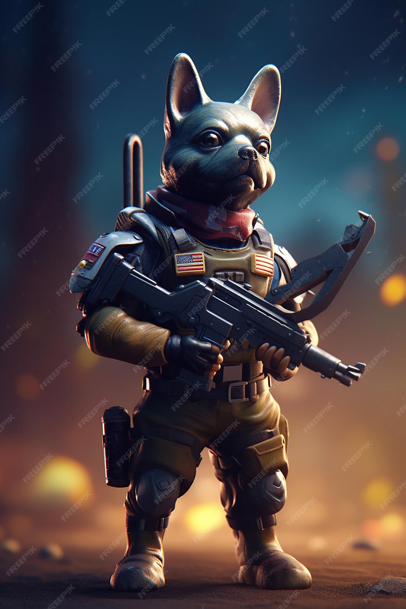 Premium Photo | Dog in the army suit is ready for his next mission
