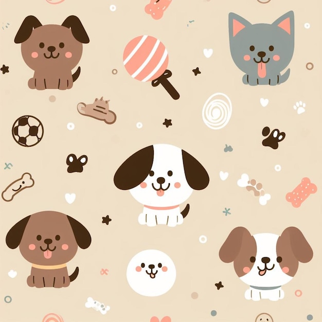 Dog background desktop wallpaper cute vector