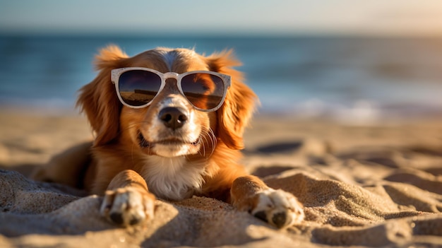 dog on beach