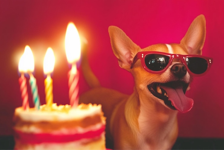 Foto dog birthday bash leuk feestelijk en vol vreugde