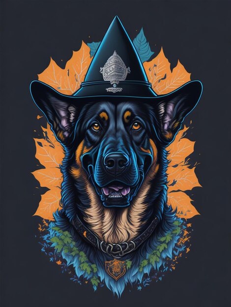 Photo dog black halloween vector