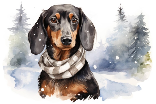 Foto sfondo canino neve razza pura inverno natura animale domestico razza carina animale ritratto marrone