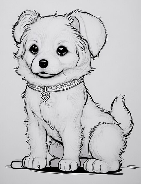 Dog cartoon coloring page