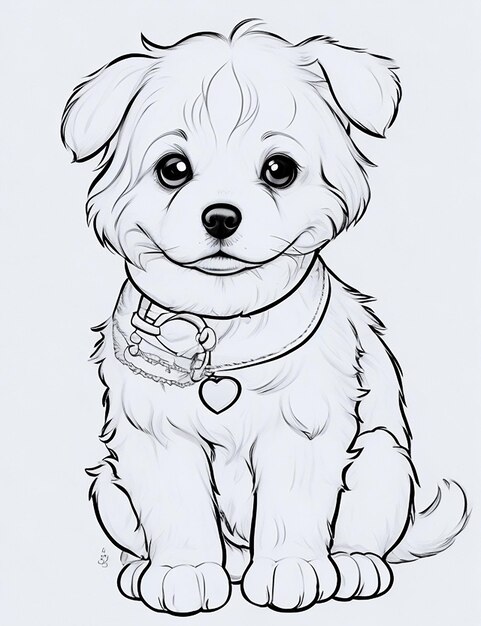 Dog cartoon coloring page