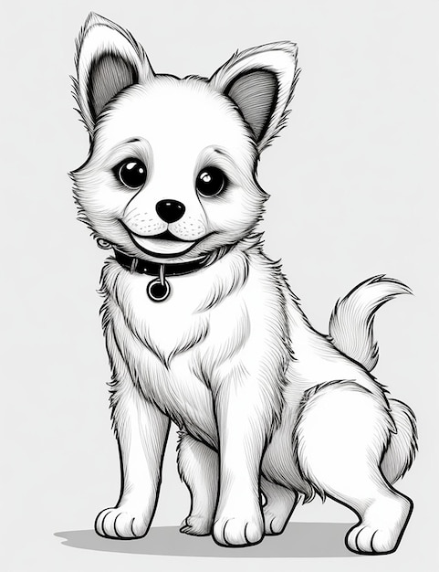 Dog cartoon coloring page