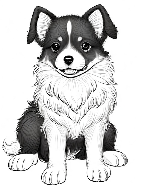 Photo dog cartoon coloring page