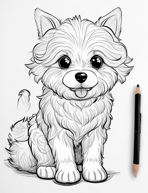 Dog cartoon coloring page