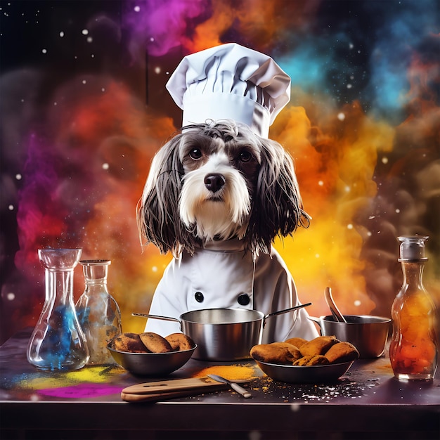 Dog Chef cooks restaurant prepares food