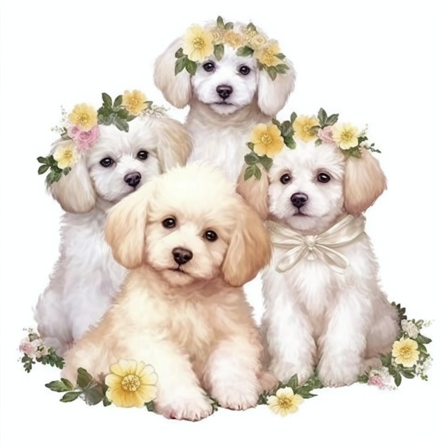 Dog clipart cute puppy dogs on a white background