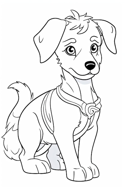 Photo dog coloring book page