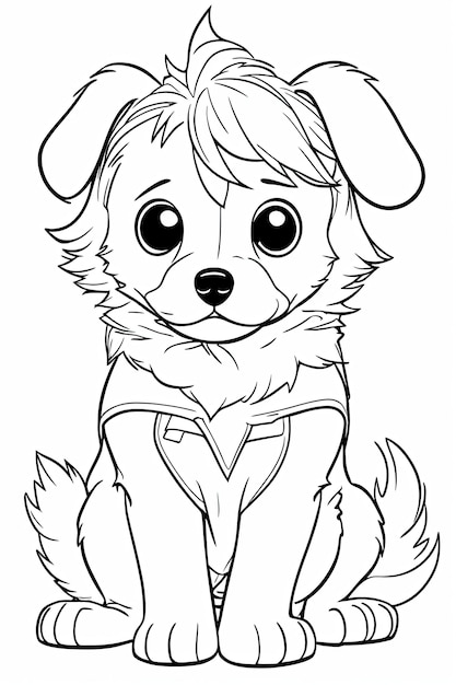 Dog Coloring Book Page