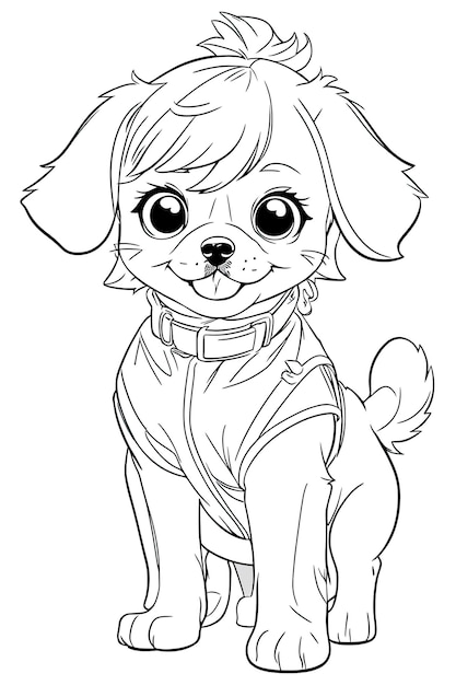 Dog Coloring Book Page