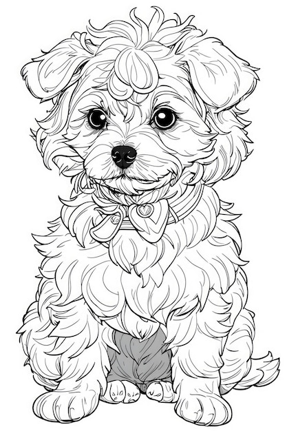 Dog Coloring Book Page