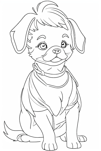 Dog Coloring Book Page