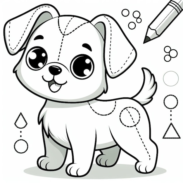 Photo dog coloring page ai generated