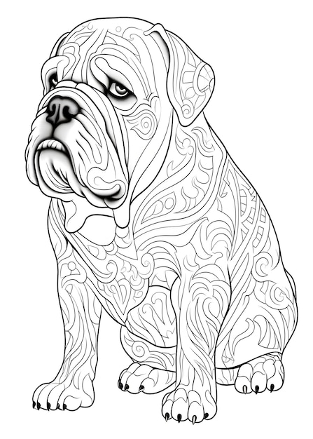 Dog Coloring Page Dog Line Art Coloring Page Dog Outline Drawing For Coloring Page Animal Coloring Page Dog Coloring Book AI Generative