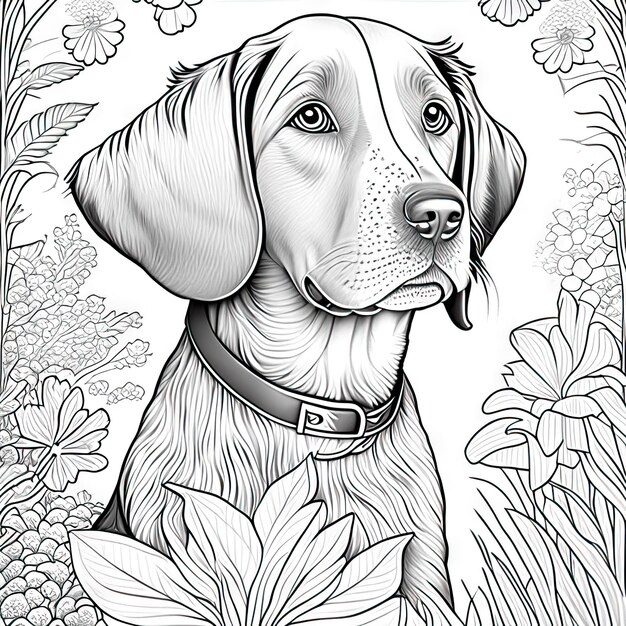 Photo dog coloring page