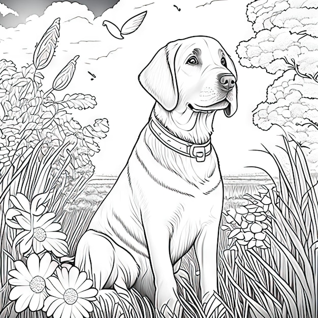 Photo dog coloring page