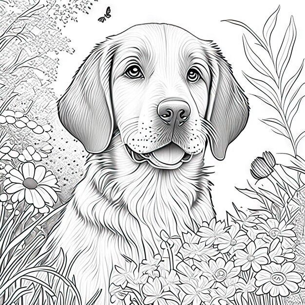 Photo dog coloring page