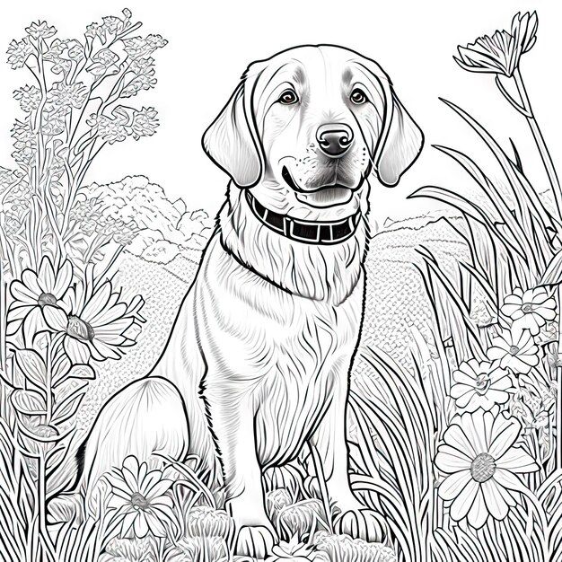 Photo dog coloring page