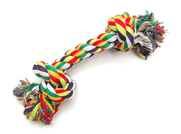 Dog Cotton rope for games isolated on white background