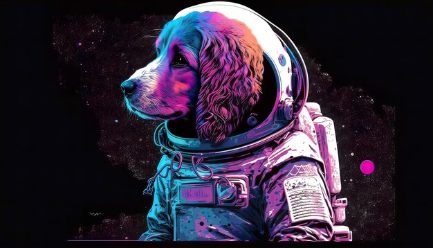 可愛い犬 宇宙飛行士 動物 AIを生成する