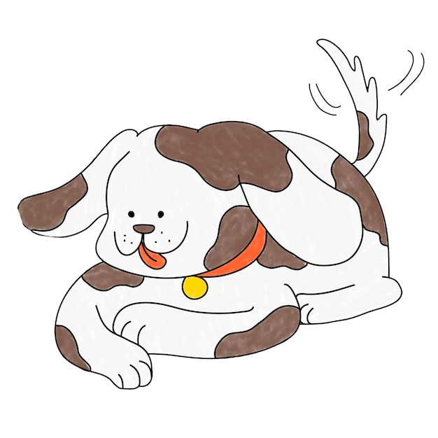犬の愛らしいpngステッカー 色とりどりの動物のイラスト