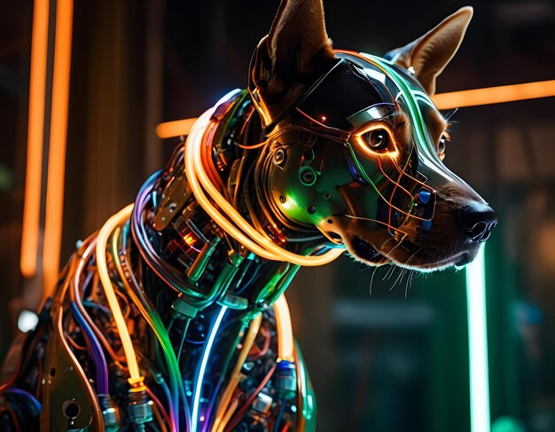 Dog cybernetic robotlike