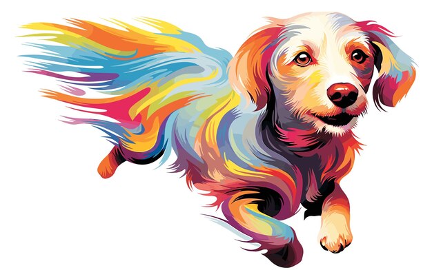 Dog in decorative vector pop art style