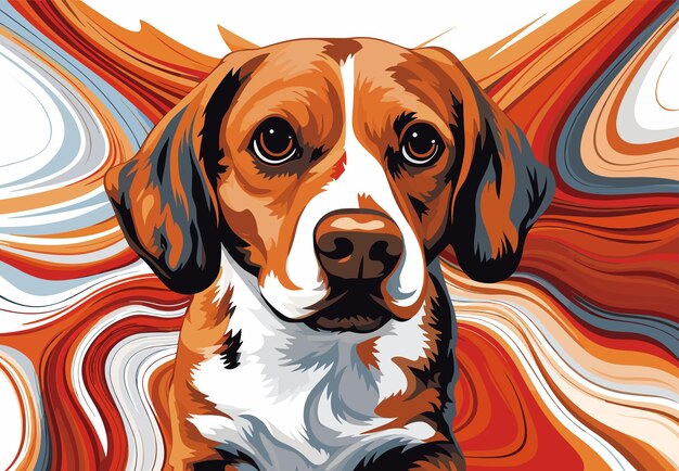 Photo dog in decorative vector pop art style