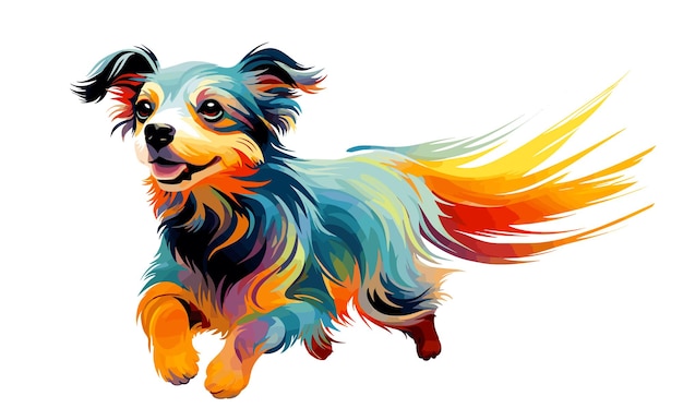 Собака в декоративном векторном стиле поп-арта