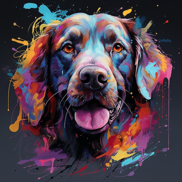 dog digital painting style Full HD 8k