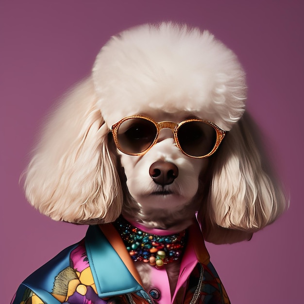 dog dressed as a poodle