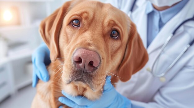 Dog Examined by Vet in Lab Generative AI
