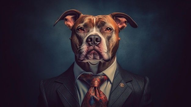 Dog in an expensive business suit Generative AI