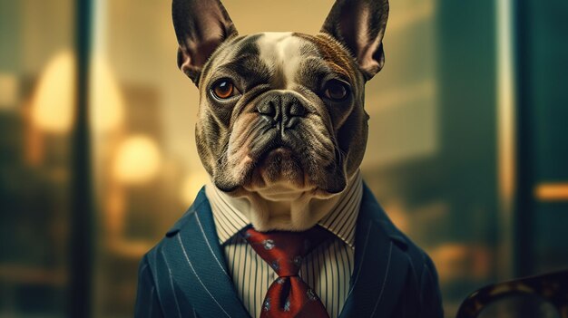 Dog in an expensive business suit Generative AI