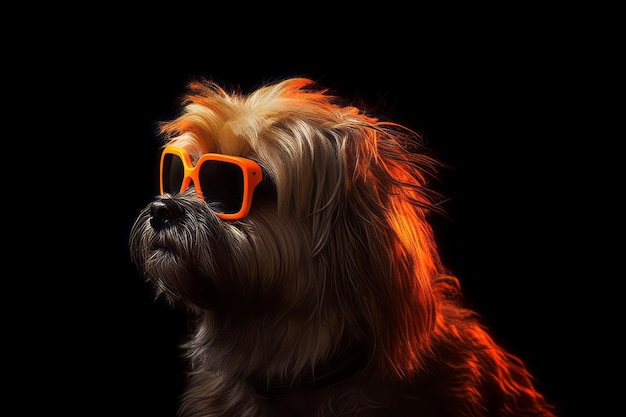 Dog eyeglasses trendy Young breed Generate Ai