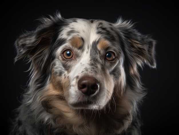 Dog Face Portrait Isolated on Background Realistic Digital Generated Photo Illustration